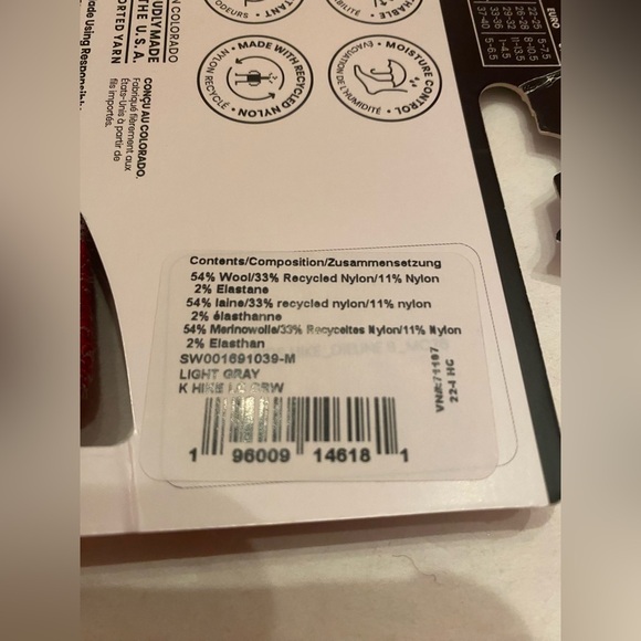 Smartwool Kids' Hike Merino Wool Crew Socks Size Medium 12-2.5 NWT - Picture 7 of 8